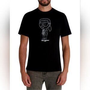 Karl Lagerfeld Black Casual Graphic T-Shirt Large